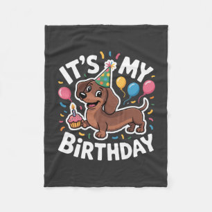 Dachshund Ich habe Geburtstag Fleecedecke