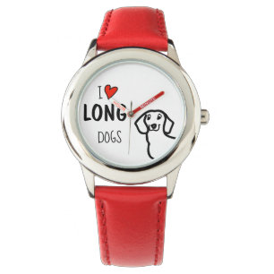 Dachshund Ich liebe lange Hunde Süße lustige Aussa Armbanduhr