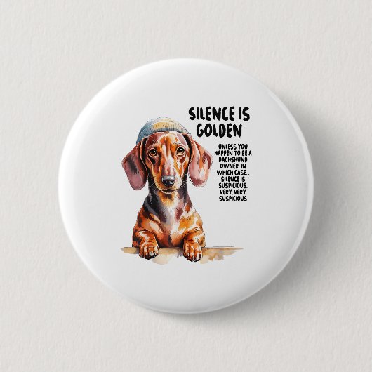 Dachshund Ideas For Women &amp; Novelty Miniature  Button (Vorderseite)