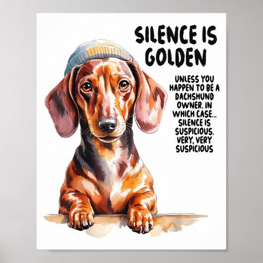 Dachshund Ideas For Women & Novelty Miniature Poster (Vorne)