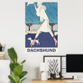 Dachshund im Regen Poster (Heimbüro)