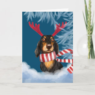 Dachshund im Schnee Feiertagskarte