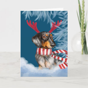 Dachshund im Schnee Feiertagskarte