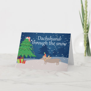 Dachshund im Schnee Feiertagskarte