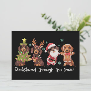 Dachshund im Schnee Lustige Weihnachts Hunde Feiertagskarte