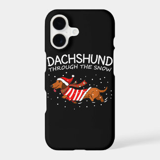 Dachshund im Schnee Lustiger Hund Weihnachten