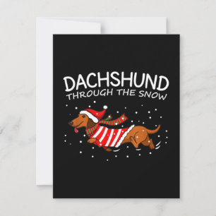 Dachshund im Schnee Lustiger Hund Weihnachten Mitteilungskarte