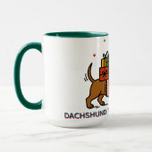 Dachshund im Schnee Tasse (Links)