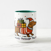 Dachshund im Schnee Tasse (Zentrum)