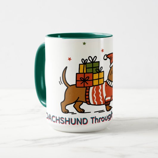 Dachshund im Schnee Tasse (Vorderseite Links)