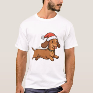 Dachshund im Schnee Weihnachts Hund T-Shirt