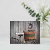 Dachshund In a Basket PostcardMagnet Postkarte (Stehend Vorderseite)