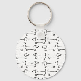 Dachshund in black-white schlüsselanhänger