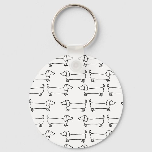 Dachshund in black-white schlüsselanhänger (Vorderseite)