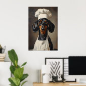 Dachshund in Chefshut Poster, Haustierposter Poster (Heimbüro)