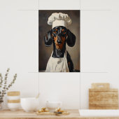 Dachshund in Chefshut Poster, Haustierposter Poster (Küche)
