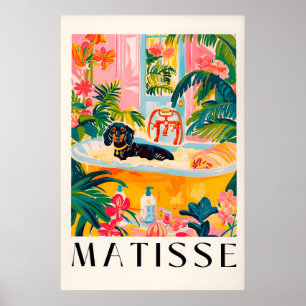 Dachshund in der Badewanne Druck Lustiger Matisse  Poster