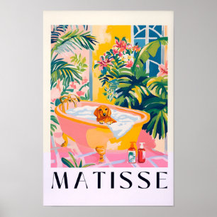 Dachshund in der Badewanne Lustige Dekoration, Mat Poster
