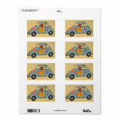 Dachshund in Hippie-Auto (Vorne)