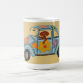 Dachshund in Hippie car  Kaffeetasse (Mittel)