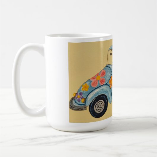 Dachshund in Hippie car  Kaffeetasse (Links)