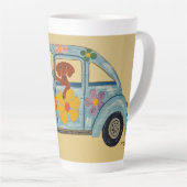 Dachshund in Hippie car  Milchtasse (Rechte Ecke)
