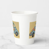 Dachshund in Hippie Car Paper Cups Pappbecher (Links)