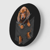 Dachshund In My Pocket Dachshund Weiner Dog Gift Große Wanduhr (Winkel)