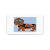 Dachshund in Racing Jacket Adressaufkleber (Vorne)