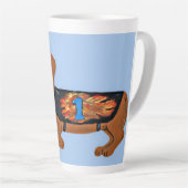Dachshund in Racing Jacket Mug Milchtasse (Rechte Ecke)