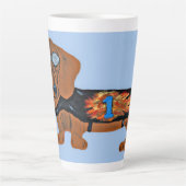 Dachshund in Racing Jacket Mug Milchtasse (Vorderseite)
