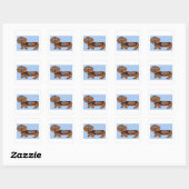 Dachshund in Racing Jacket Sticker (Blatt)