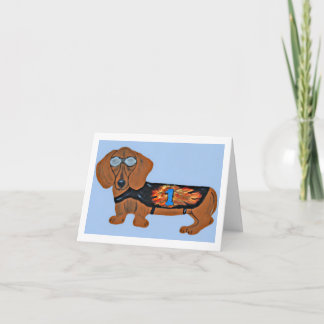 Dachshund in Rennjacke Flach Notiz Karte
