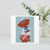 Dachshund in Sailor Suit Einladung (Stehend Vorderseite)