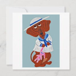  Dachshund in Sailor Suit Einladung