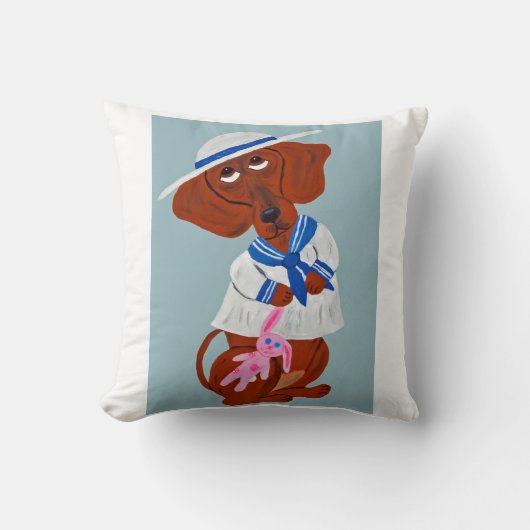 Dachshund in Sailor Suit Kissen (Vorderseite)