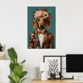 Dachshund In Suit Poster, Dachshund Portrait Poster (Heimbüro)