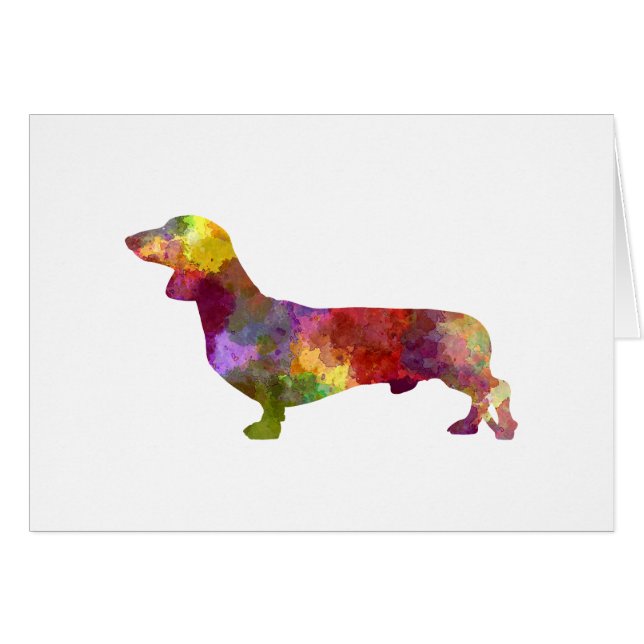 Dachshund in Watercolor 2 (Vorderseite (Horizontal))