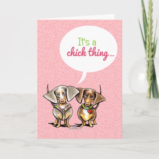 Dachshund It's a Chick Thing Girls Only Einladung (Vorderseite)
