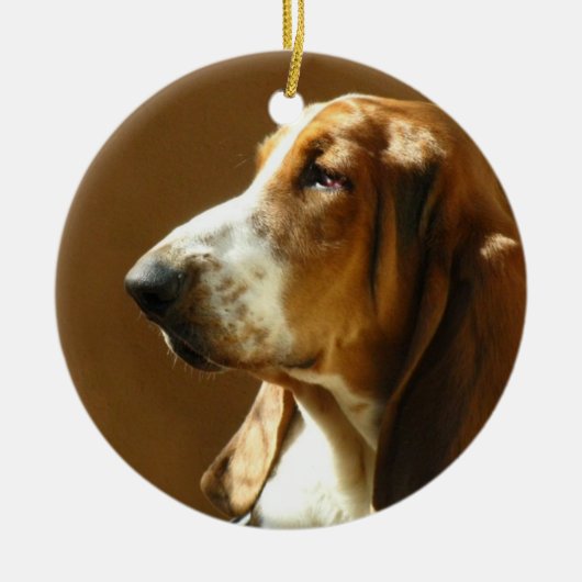 Dachshund-Jagdhund-Foto-Verzierung Keramik Ornament (Vorne)