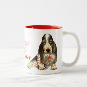 Dachshund-Jagdhund-Herz-Mama Zweifarbige Tasse