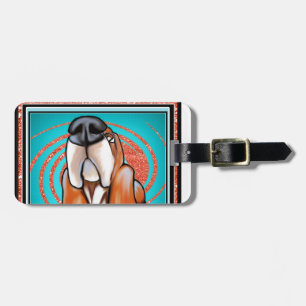 Dachshund-Jagdhund-Pop-Kunst-abstrakter Gepäckanhänger