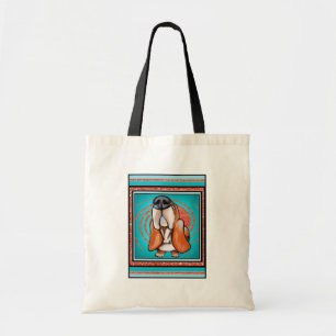 Dachshund-Jagdhund-Pop-Kunst-abstrakter Tragetasche