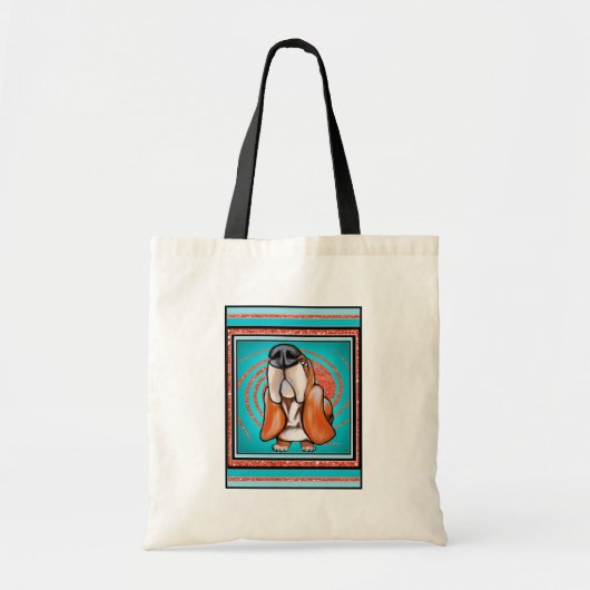 Dachshund-Jagdhund-Pop-Kunst-abstrakter Tragetasche (Vorne)