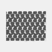 Dachshund-Jagdhund-Silhouette-Muster-Grau Fleecedecke (Vorderseite (Horizontal))