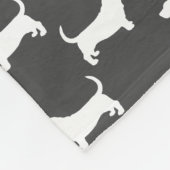 Dachshund-Jagdhund-Silhouette-Muster-Grau Fleecedecke (Ecke)