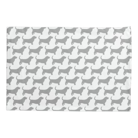 Dachshund-Jagdhund-Silhouette-Muster Kissenbezug (Rückseite)