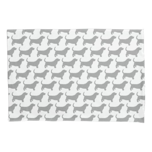 Dachshund-Jagdhund-Silhouette-Muster Kissenbezug (Vorderseite)