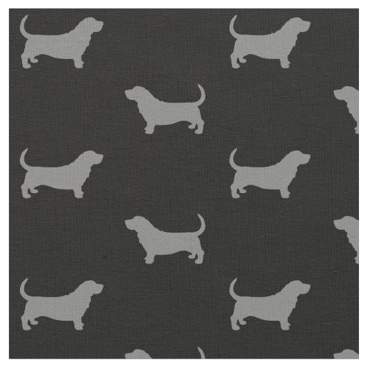Dachshund-Jagdhund-Silhouette-Muster Stoff (Nahaufnahme)