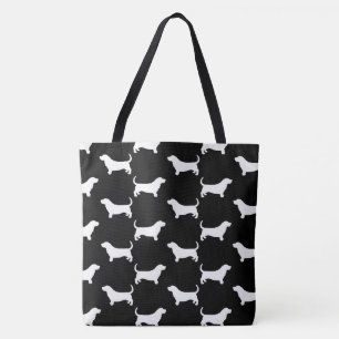 Dachshund-Jagdhund-Silhouette-Muster Tasche